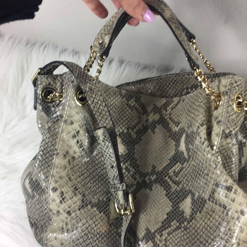 Michael Kors Python Embossed Leather Purse - Picture 7 of 8